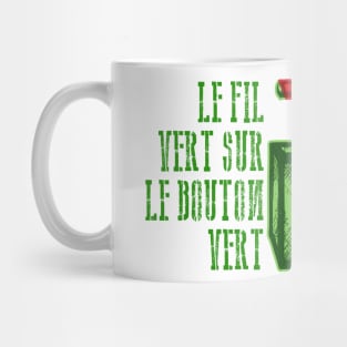 Le fil vert sur le bouton vert Mug